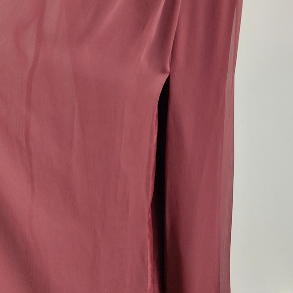 White by Vera Wang Wine V-Neck Maxi Dress with Side Slit - Picture 9 of 11